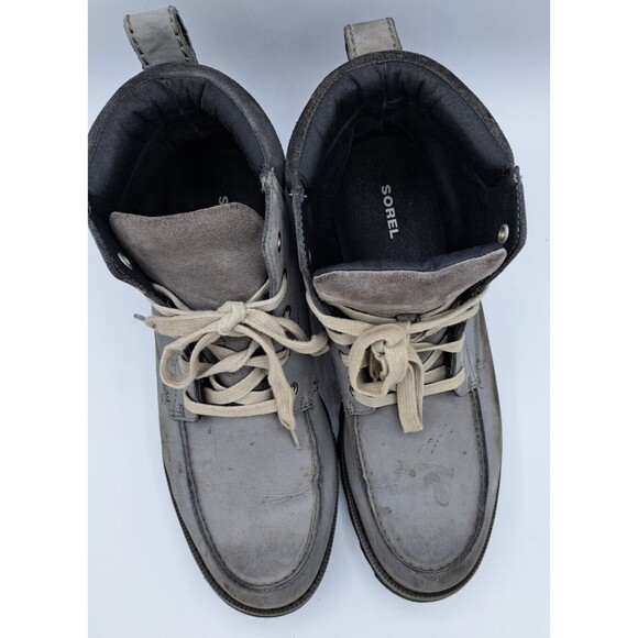 Sorel Boots Men's Size 11 Gray Madson Moc Toe Quarry Waterproof Leather Casual - Picture 4 of 16